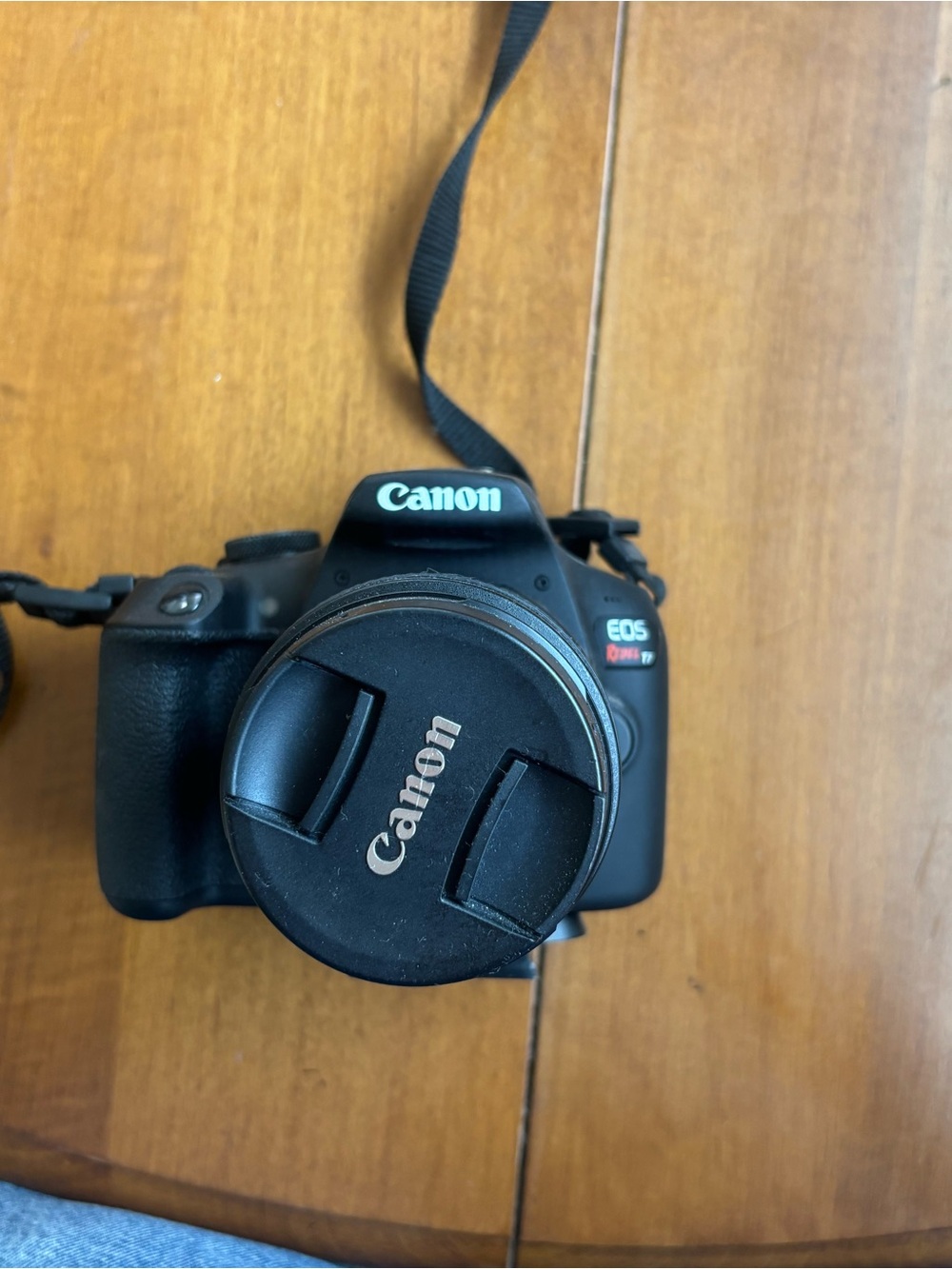 Canon Black EOS Rebel T7 DSLR with Black Lens Cap